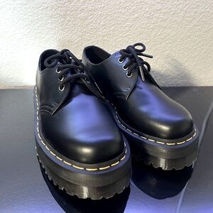 DR. MARTENS 1461 SMOOTH LEATHER PLATFORM SHOES SIZE 7